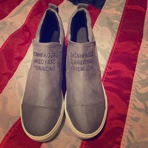 Brand new grey wedge sneakers